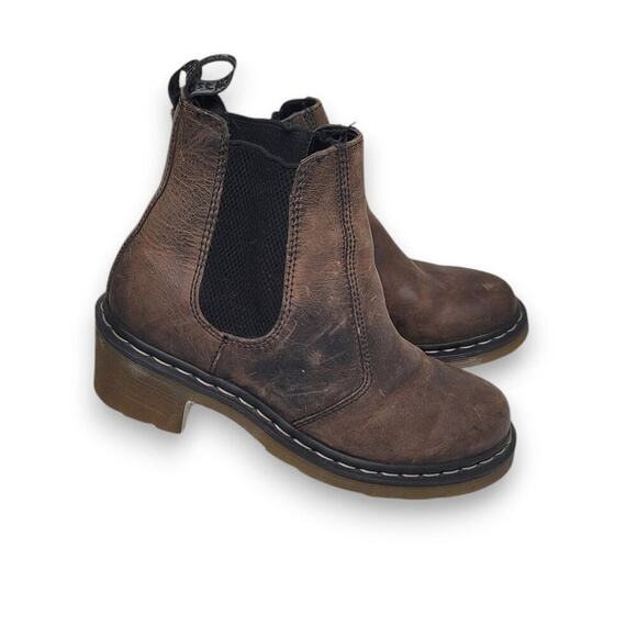 Dr. Martens Distressed Brown Ankle Booties - Picture 7 of 11